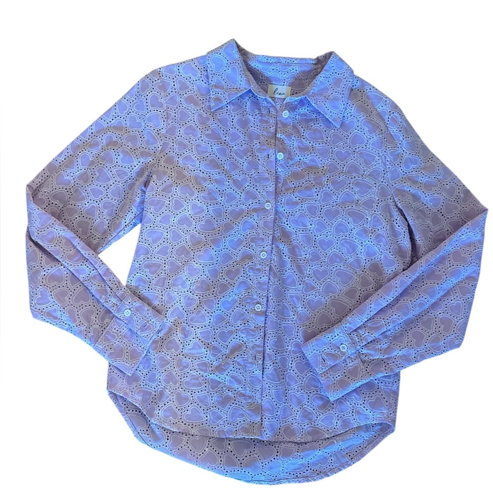 Oversized Purple heart long sleeve Flowy top size small